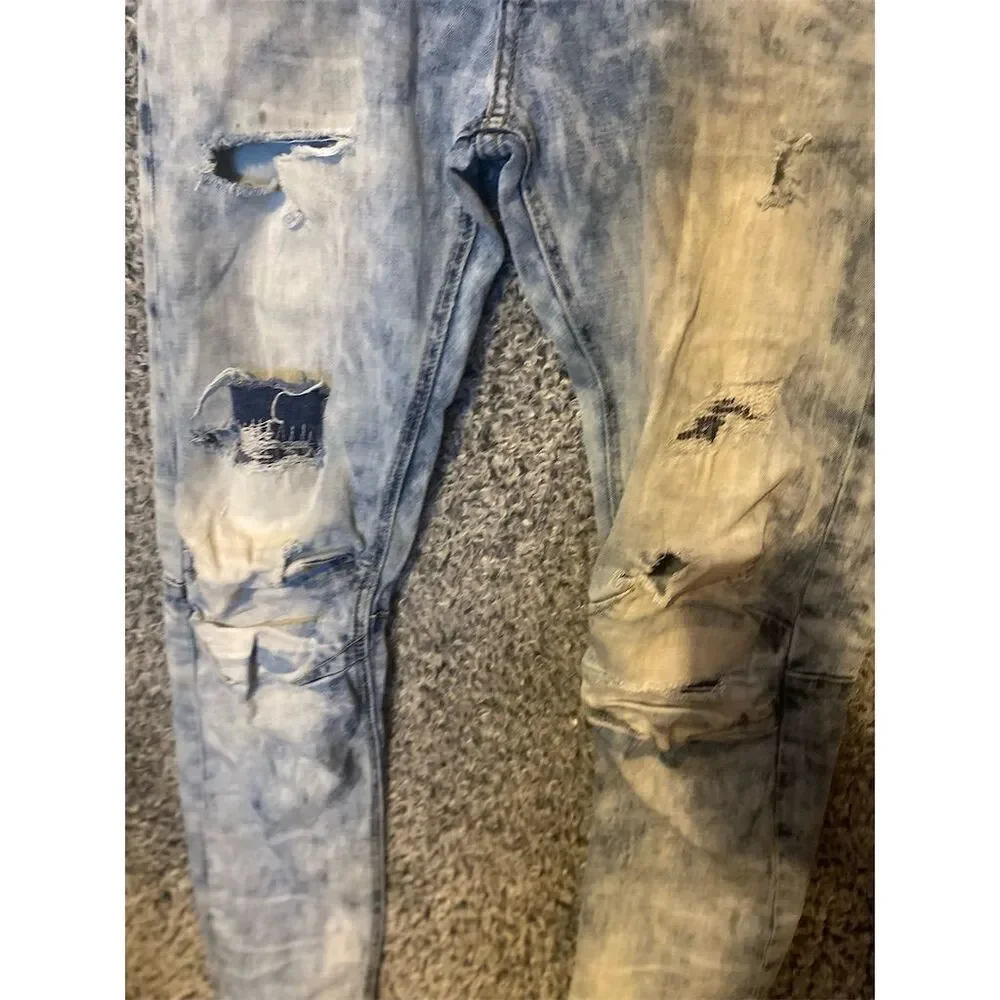 Men's Vintage Light Blue Denim Jeans Size 32 Straight Fit
